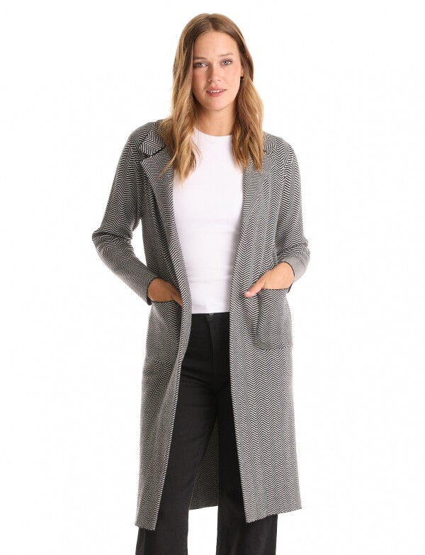 Cardigan Largo Printed NEGRO/BLANCO