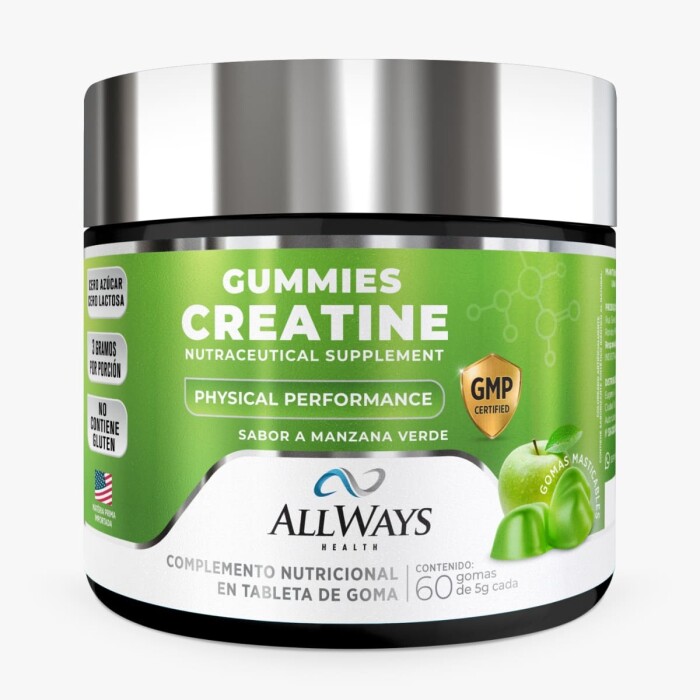 creatina gummies sabor manzana x60 gomas