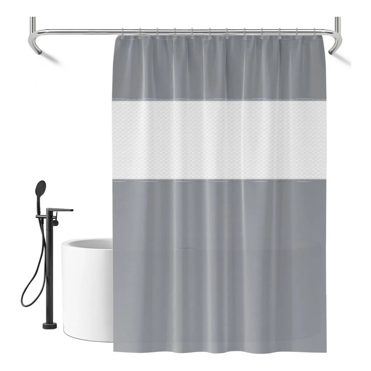 Cortina de baño 180 x 200 - GRIS 