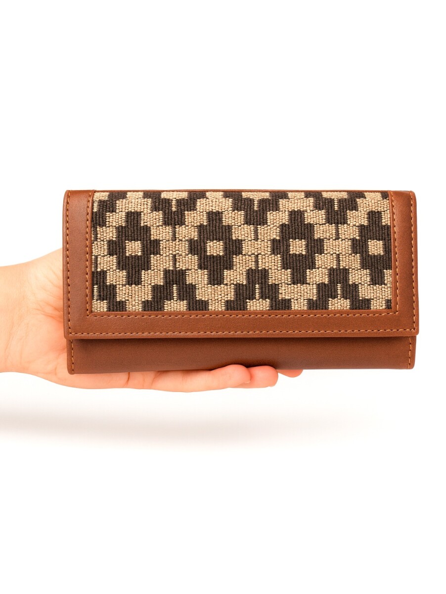 billetera dama 100% cuero - Guarda pampa marrón 