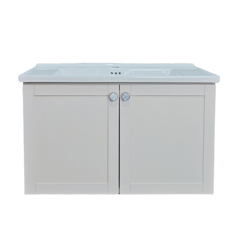 MOBILIARIO BAÑO MUEBLE CON BACHA DE LOZA MDF COLOR BEIGE GAMAS DE BEIGE