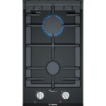 Anafe con alimentación a gas Bosch 2 hornallas PRB3A6D70 Negro