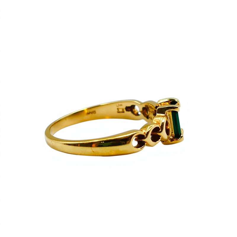 Anillo Solitario-Oro Bajo-Piedra Esmeralda-AN8151 conpiedra