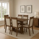 Juego De Comedor 6 Sillas Tapizadas Mesa De Living Rustico Marrón