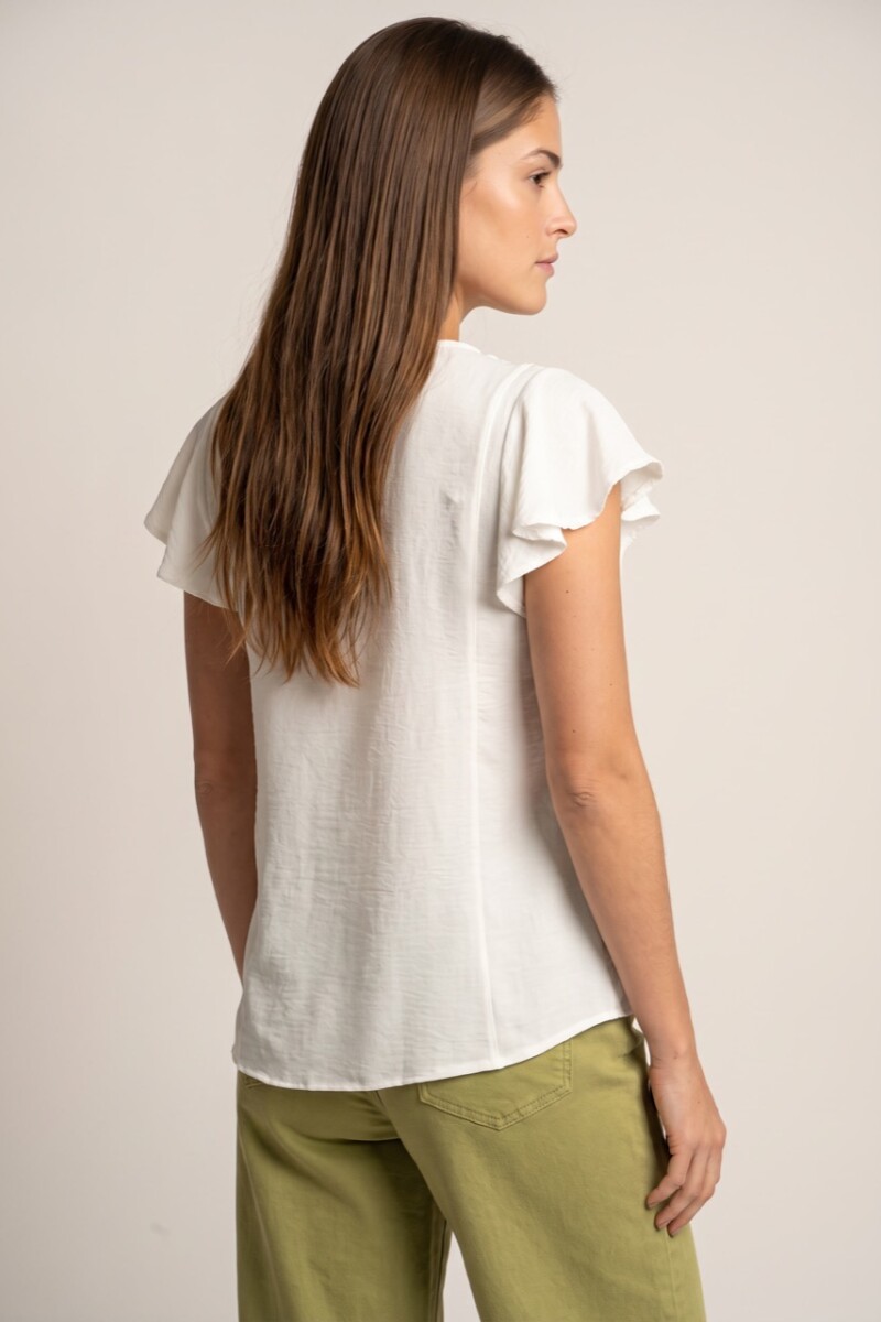 Blusa Escote V Nacar