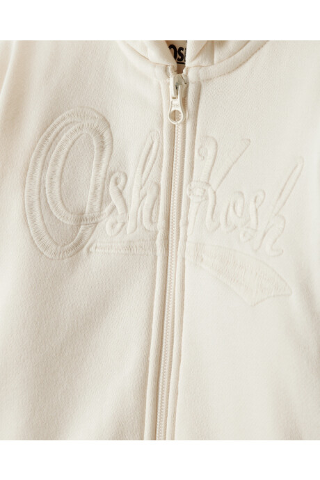 Campera de algodón, con forro polar y logo Sin color