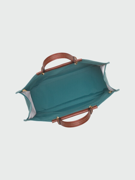 Longchamp - Bolso tote con solapa y botón a presión, Cabas Aguamarina