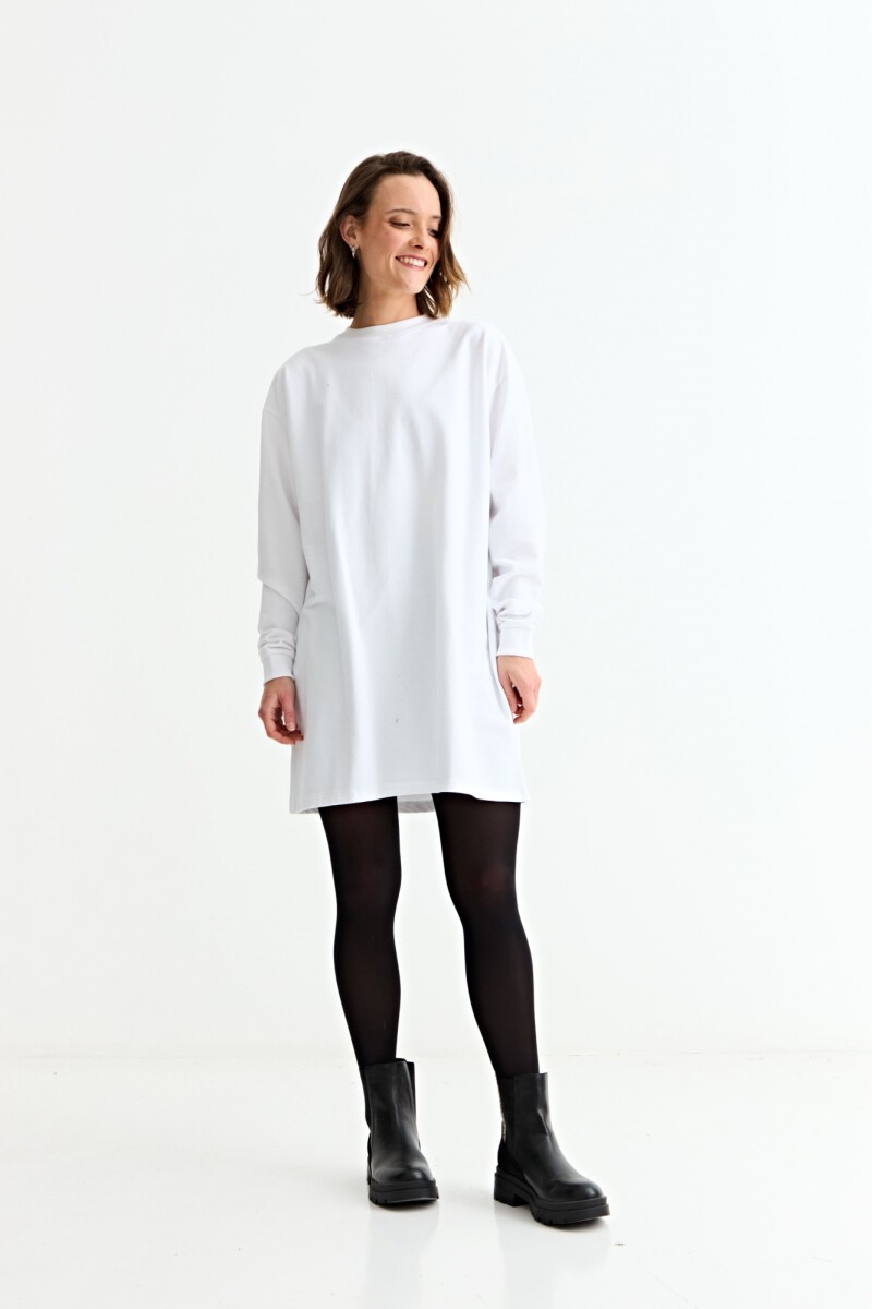 Vestido m/l de algodón BLANCO