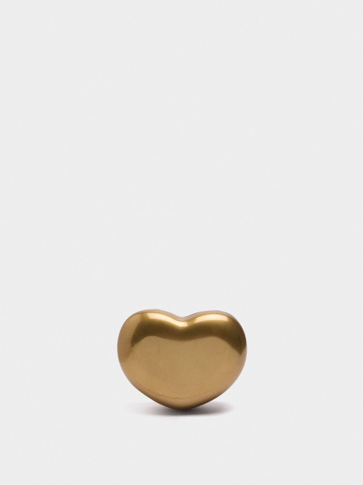 Clutch De Fiesta Corazón Metálico dorado