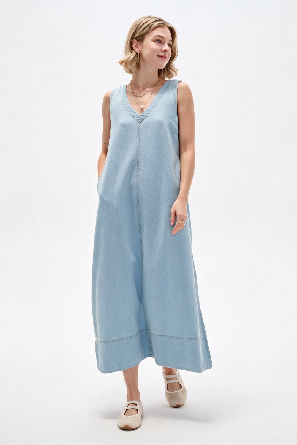 Vestido Korae Celeste