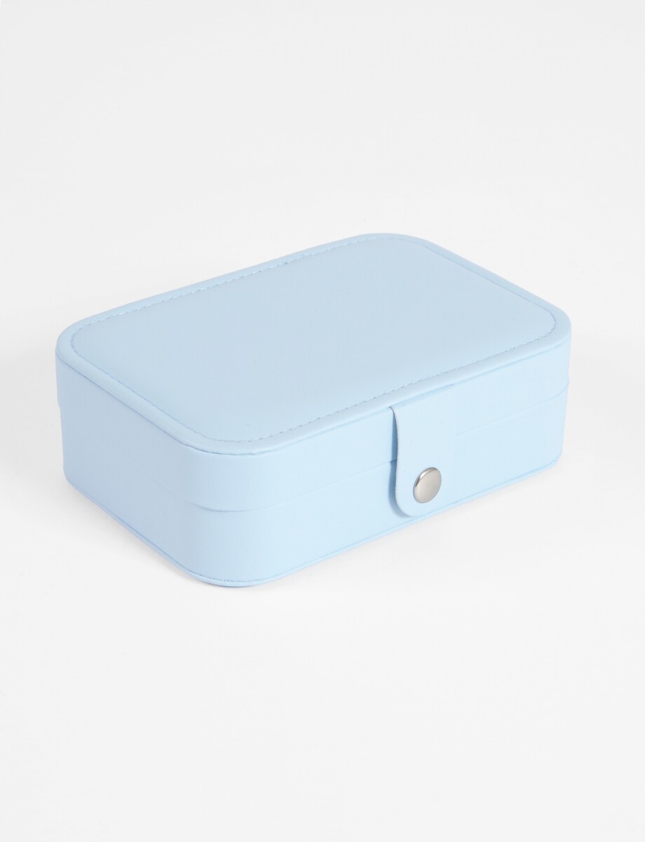 Alhajero organizador rectangular con broche - celeste 