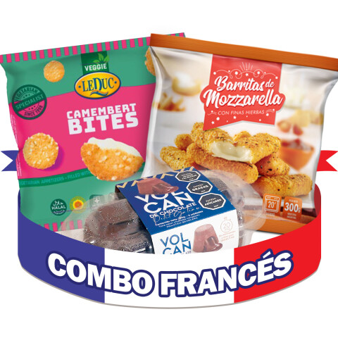 Combo Francés - Bocaditos De Camembert, Volcan De Chocolate, Bastones de Mozzarella Combo Francés - Bocaditos De Camembert, Volcan De Chocolate, Bastones de Mozzarella