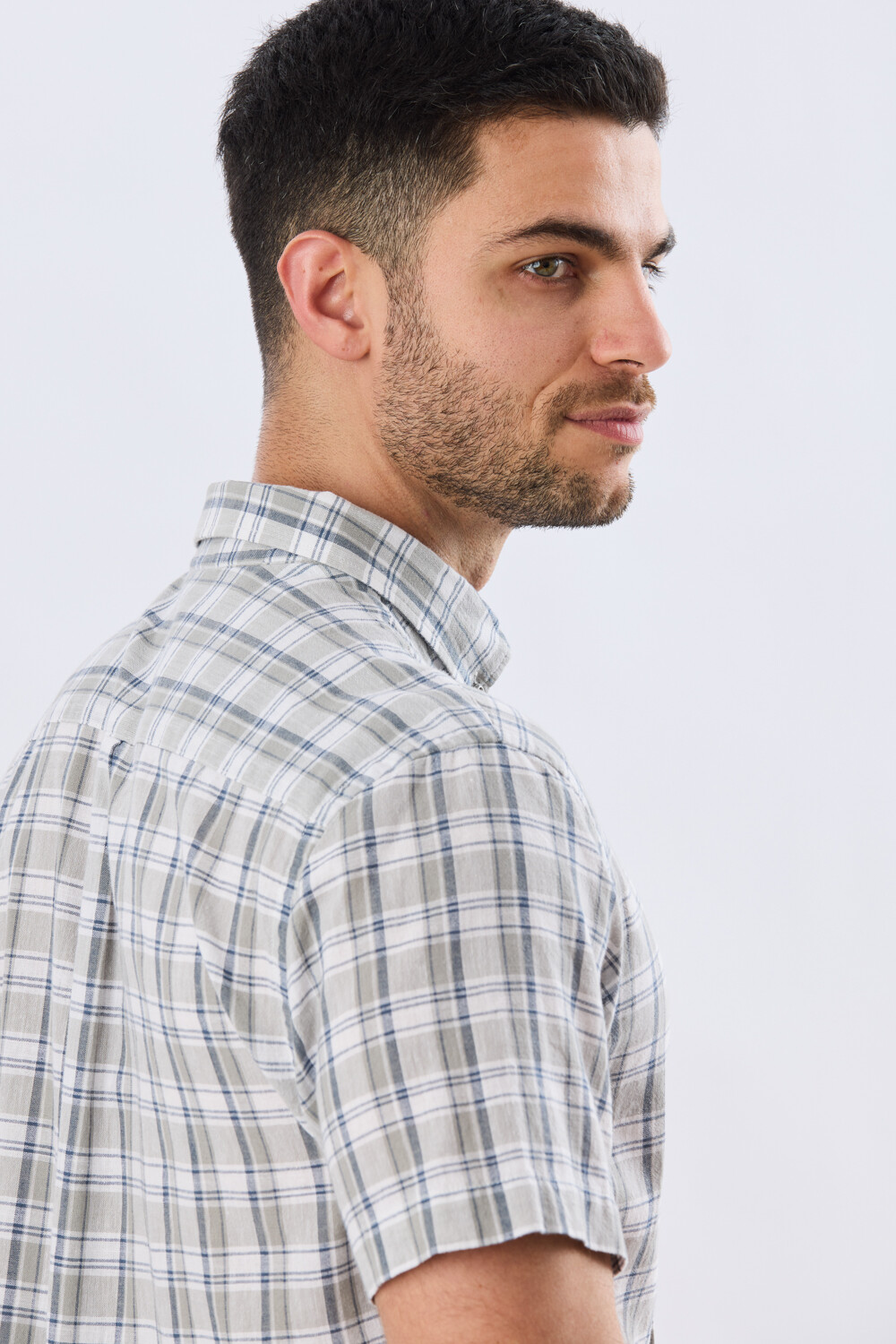 CAMISA CUADROS DE LINO Denim