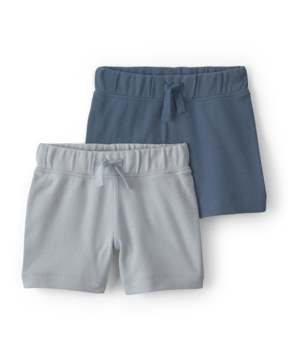 Pack dos shorts de algodón, con cordón, azules 