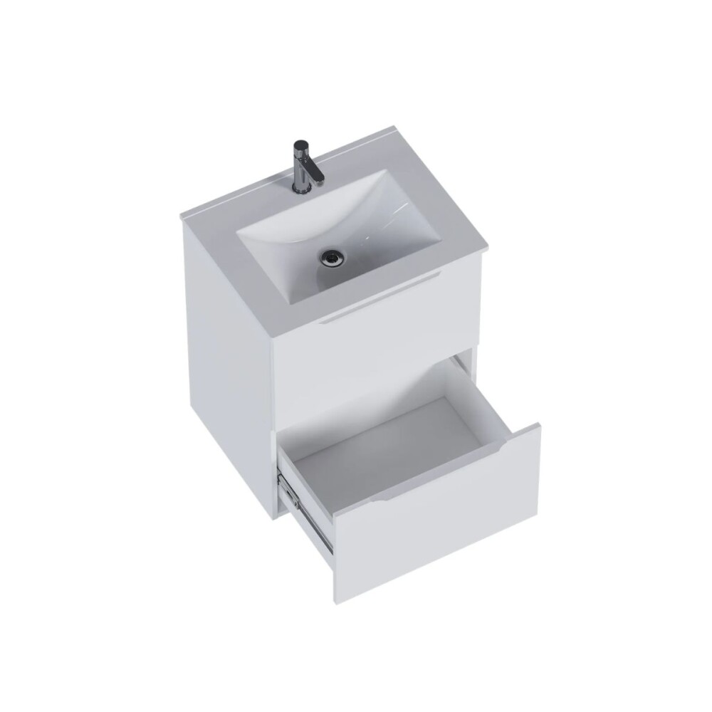 Mueble de baño suspendido Malva Blanco 60cm bacha loza Mueble De Baño Suspendido Malva Blanco 60cm Bacha Loza