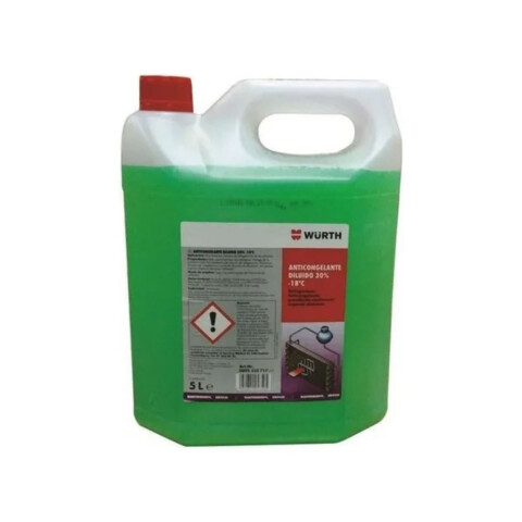 LIQUIDO REFRIGERANTE ANTICONGELANTE VERDE WURTH 5L Liquido Refrigerante Anticongelante Verde Wurth 5l