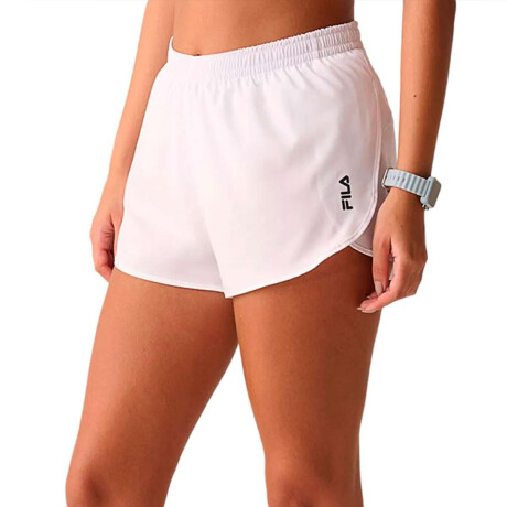 Fila Shorts Double Run Ii Mujer Blanco-Negro