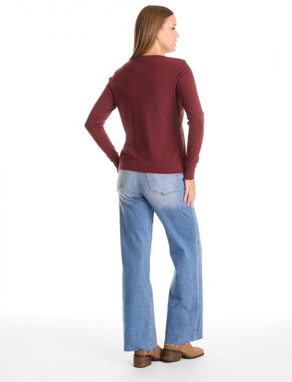 Buzo Combinado Suede BORDEAUX