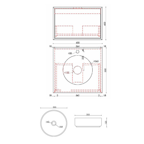 MUEBLE EN MDF C/MELAMINA LAQUEADO Y BACHA DE CERAMICA SERIE LACURCI GAMAS DE BLANCO