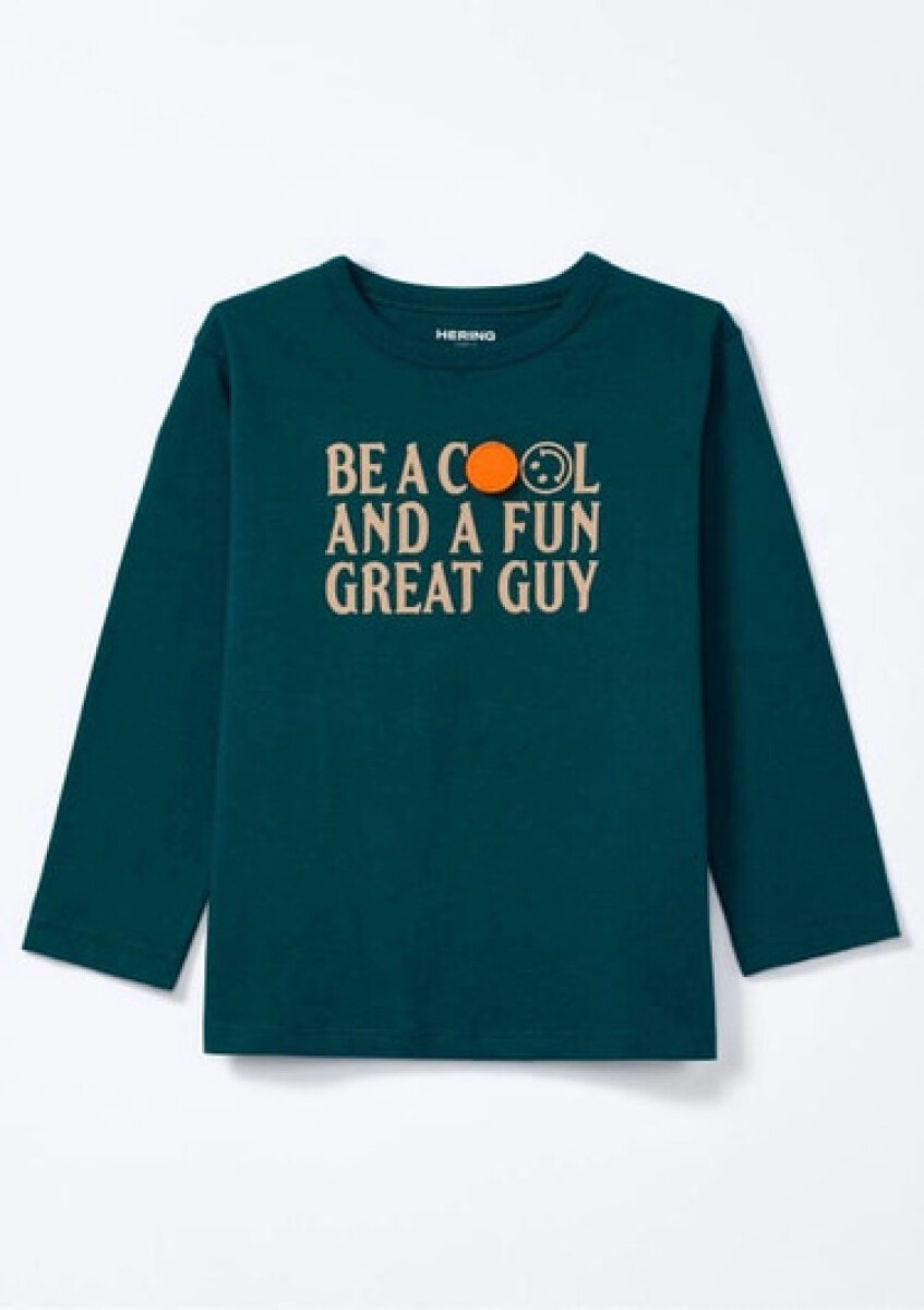 CAMISETA INFANTIL CON ESTAMPA - VERDE 