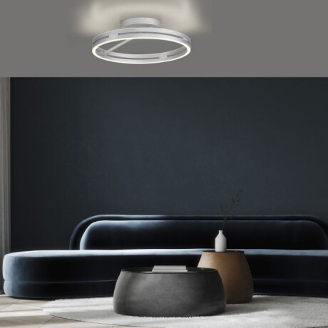 Plafón led doble anillo 42w 60cm regulable a control remoto con varias funciones Plateado Plafón led doble anillo 42w 60cm regulable a control remoto con varias funciones Plateado