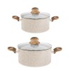 Batería de cocina Selecta 7 piezas en aluminio forjado y granito Beige Batería de cocina Selecta 7 piezas en aluminio forjado y granito Beige