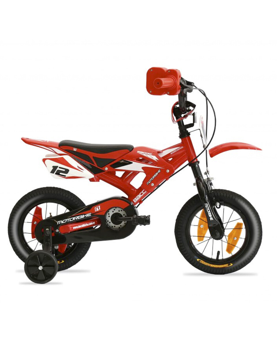 Bicicleta Baccio Motorbike rodado 12 con sonidos - Rojo 