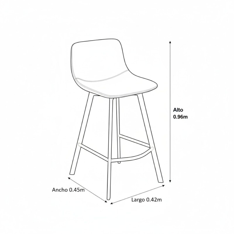SILLA BAR CUERINA GRIS 42X45X96CM Unica