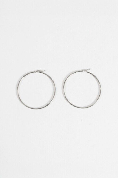 Aros acero maxi plateado