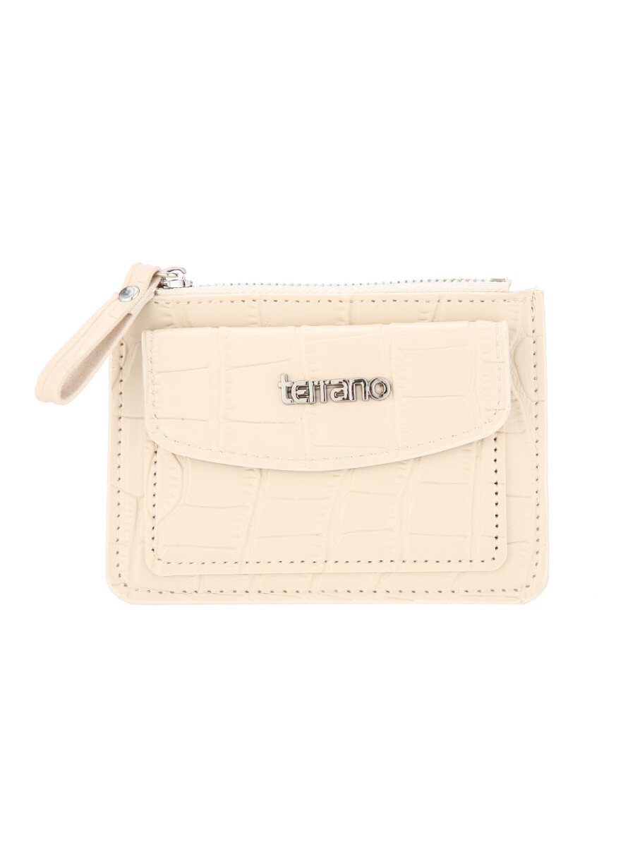 Tarjetero Croco Bruselas - Blanco 