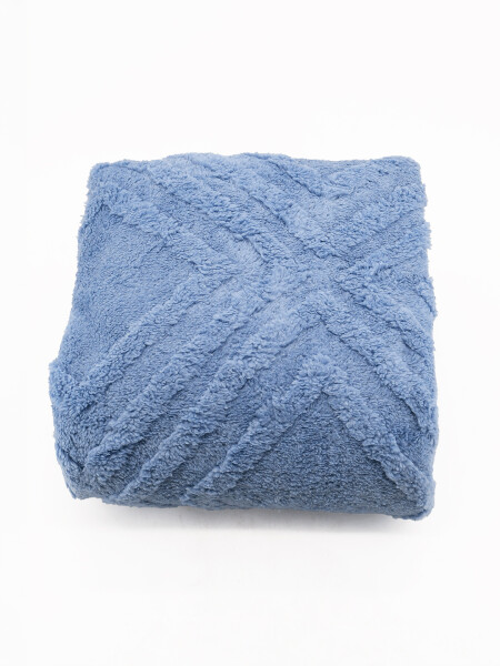 PIE DE CAMA FLANNEL ROMBOS PETROLEO