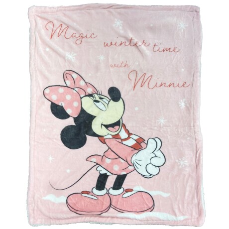 Frazada infantil en franela y corderito 75x100cm Minnie