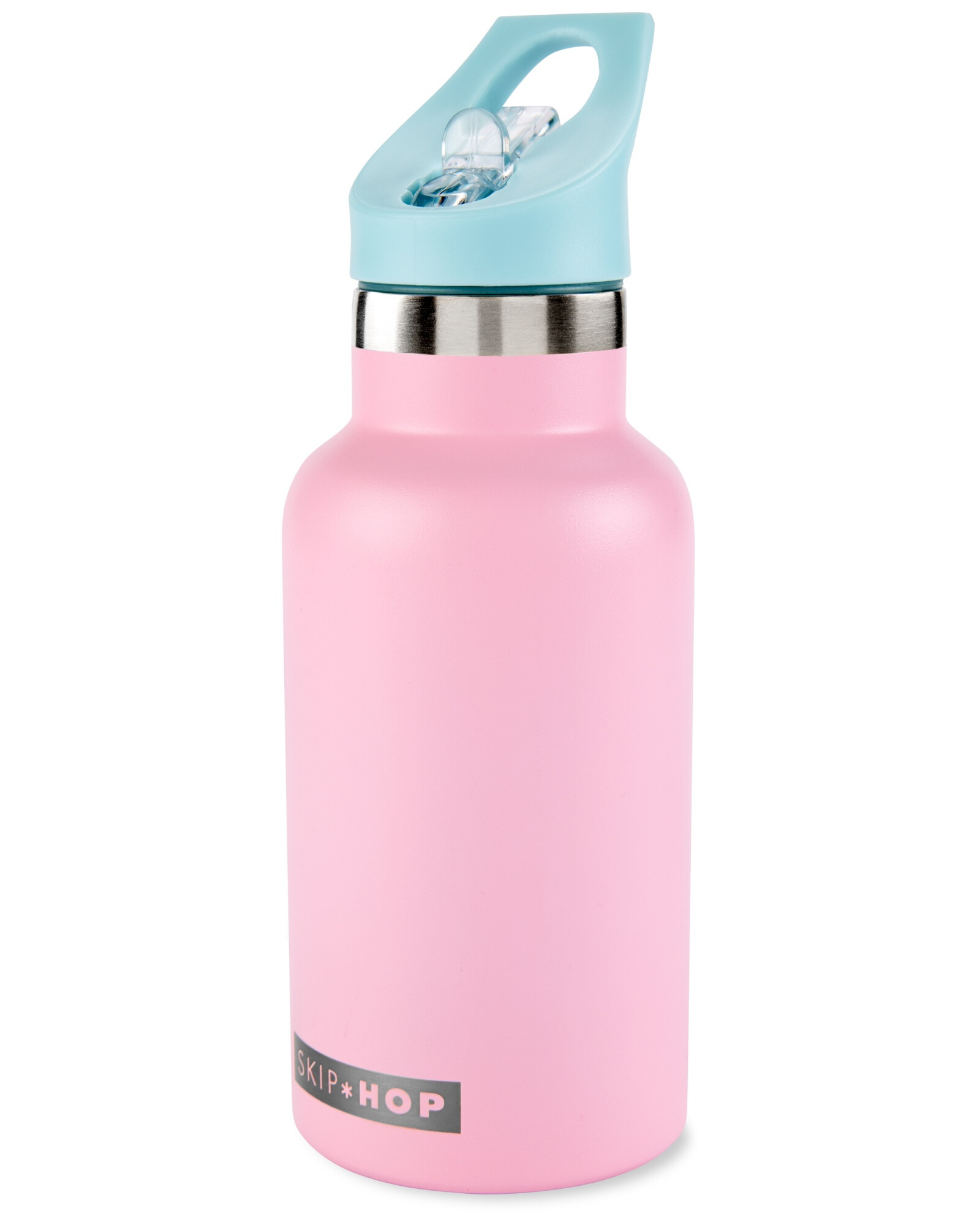 Botella de acero inoxidable con sorbito y stickers, rosada Botella de acero inoxidable con sorbito y stickers, rosada