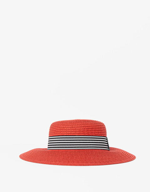 Sombreros Playa Sombrero Efecto Rafia - Rojo Medio
