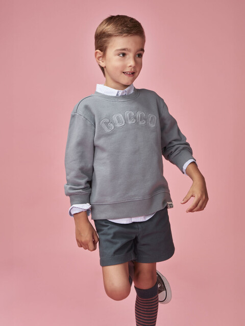 Sudadera Con Parche Azulado