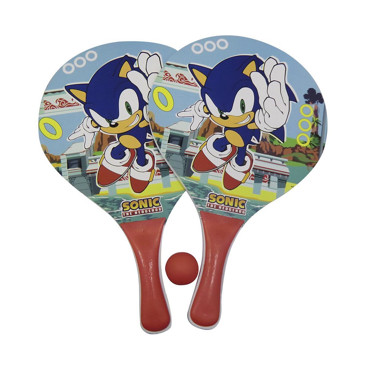 Set de Paletas Playeras y Pelota Sonic 38 cm - ROJO 