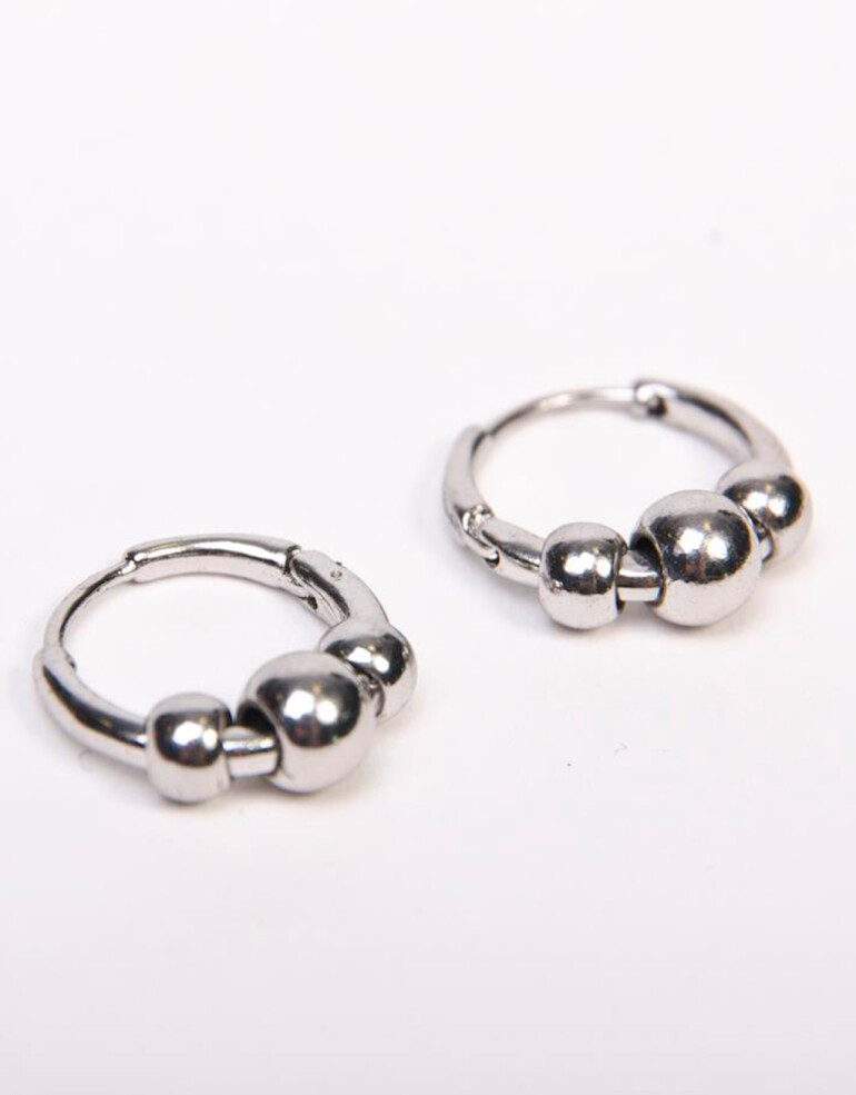 Aros Argollas Metal Argollas De Metal - Plateado Rodio