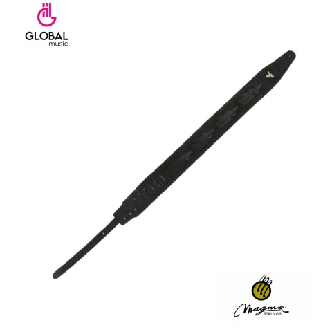 Correa Para Bajo De Gamuza Tribal Negra 07MD01B Correa Para Bajo De Gamuza Tribal Negra 07MD01B
