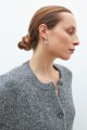 Cardigan bordado con canutillos gris melange