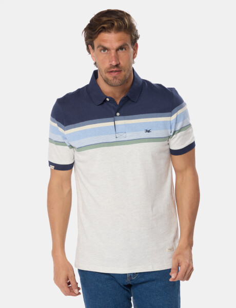REMERA POLO RAYADA Gris