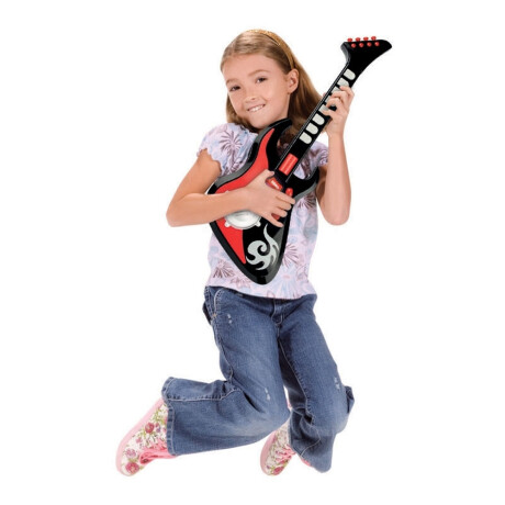 Guitarra Electrónica Infantil c/Teclas Sonido Rasgueo Winfun Negro/rojo