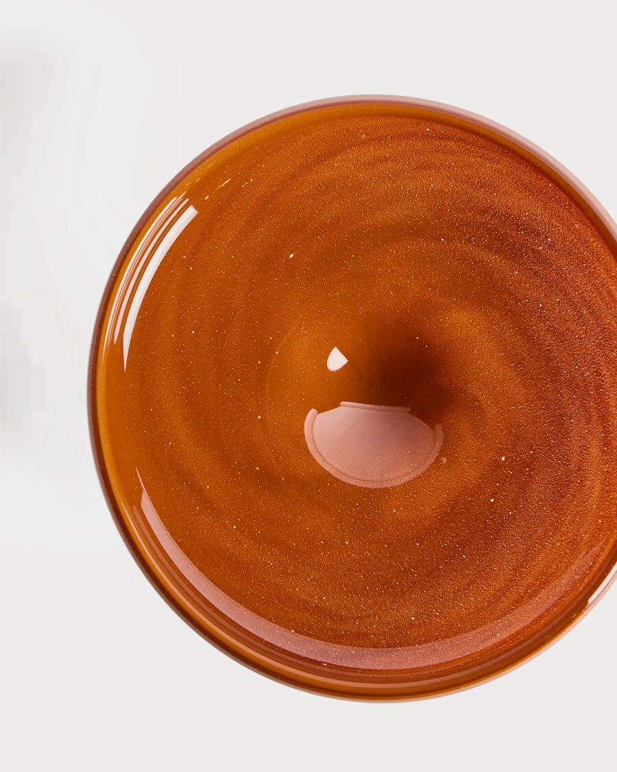Centro de mesa Denuo de vidrio terracota Ø28 cm
