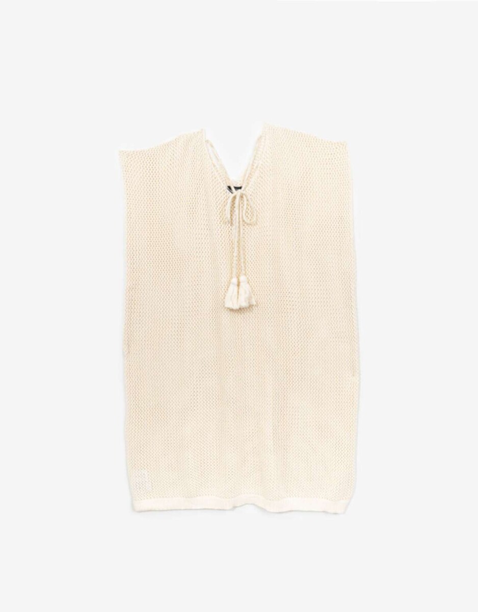 Kaftan Largo Calado - Blanco Crudo 