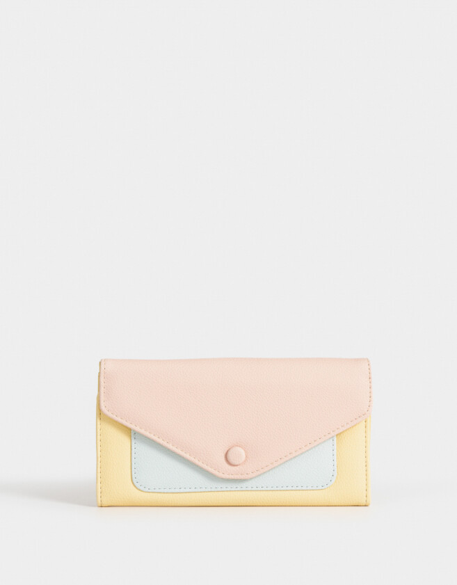 Ficheros Color Block Billetera Fichero De Cuerina Colorblock - Combinacion Tricolor