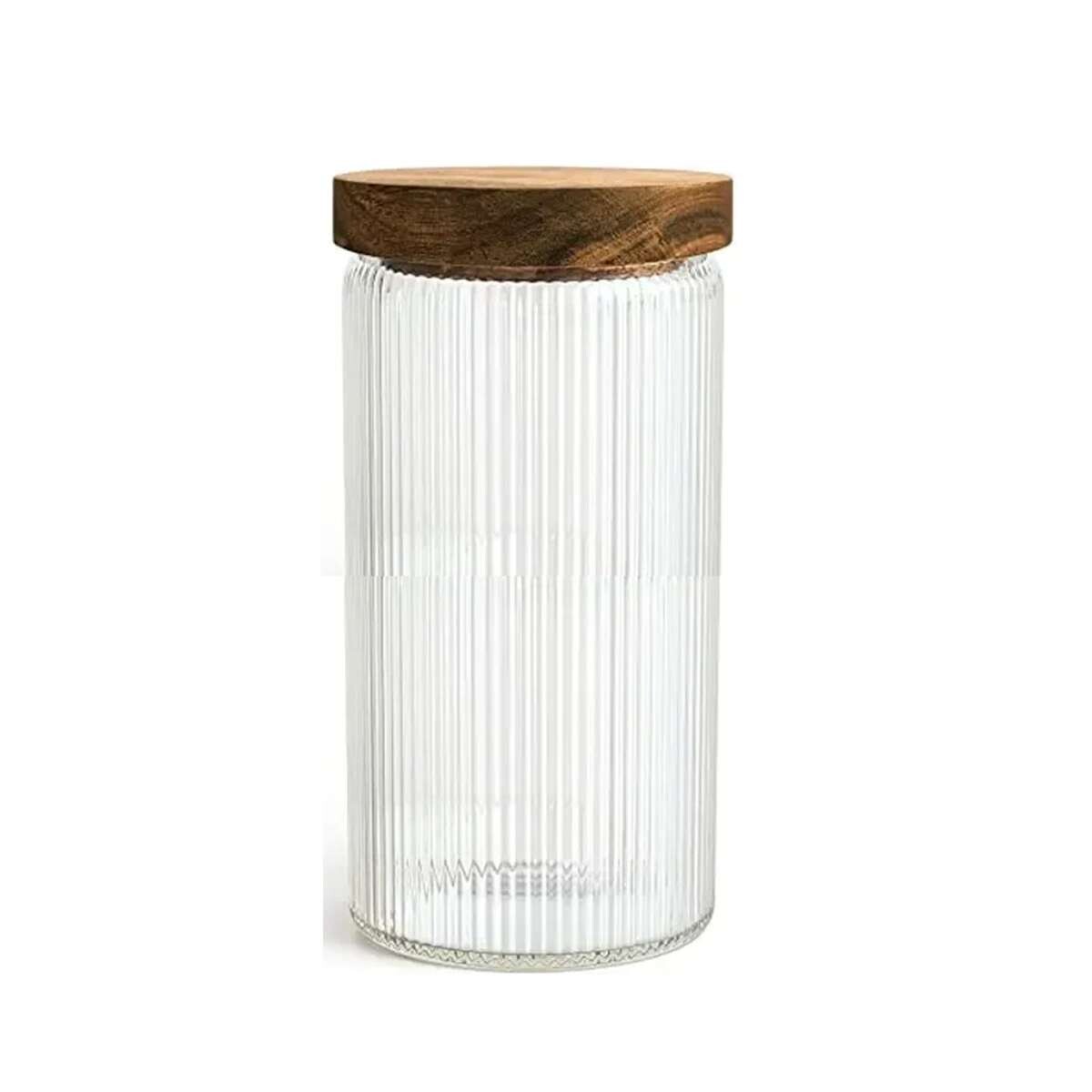 Frasco de vidrio con tapa de madera - Extra Grande 9x30cm - Sc 