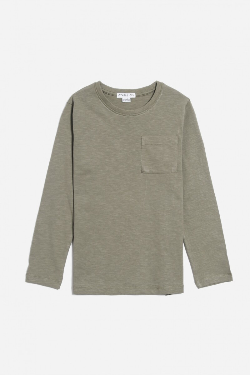 Remera básica manga larga - Khaki 