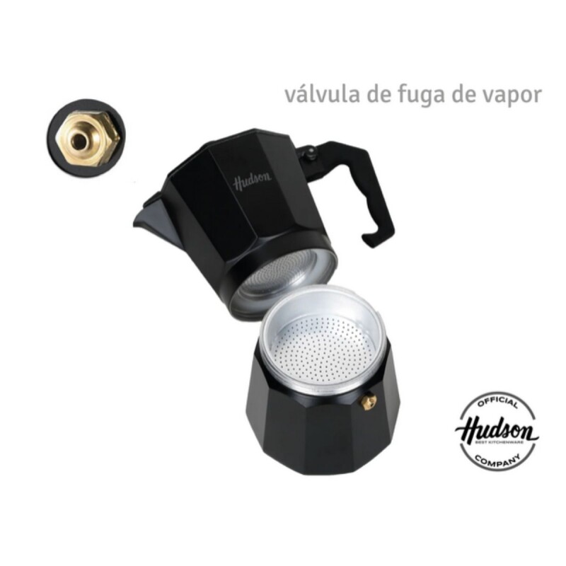 Cafetera italiana de aluminio Negra 6 tzas Hudson Cafetera Italiana De Aluminio Negra 6 Tzas Hudson