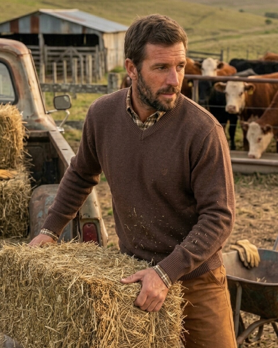 Sweater en V - Marrón 