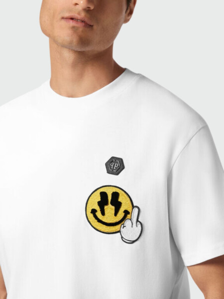 PHILIPP PLEIN - camiseta blanca Smile de manga corta Blanco