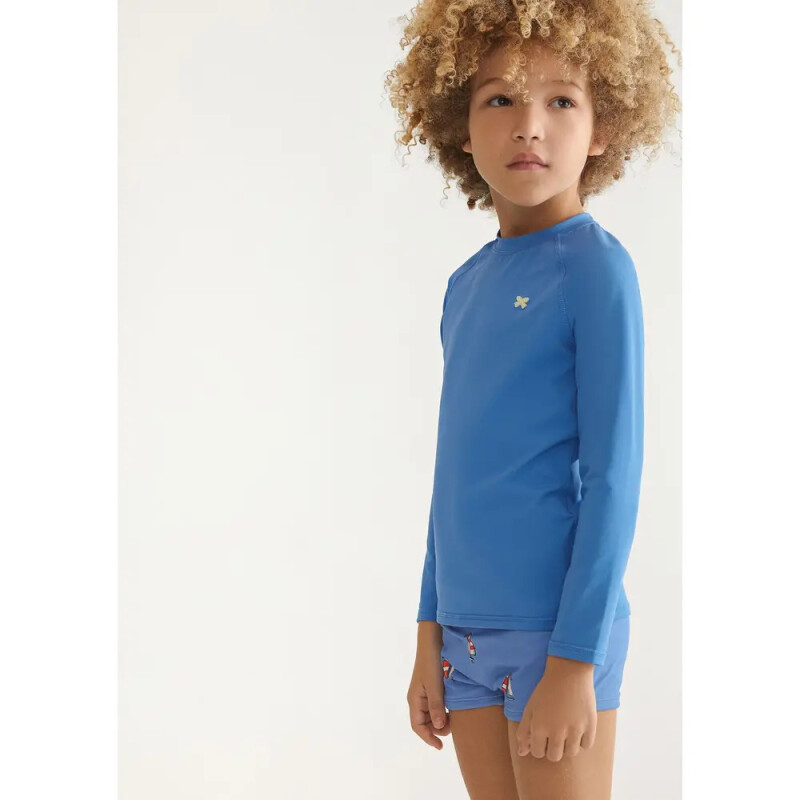 CAMISETA ML UNISSEX AZUL CARIBE/CHUMBO/BLANCO